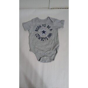 NFL Team Dallas Cowboys 12 Months Gray Romper One Piece Born To Be A Cowboys Fan